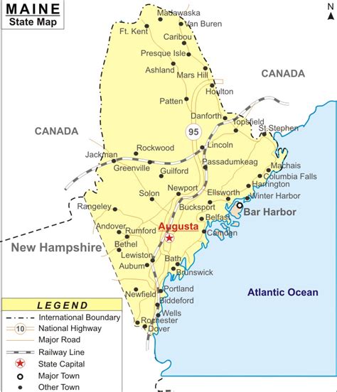 Maine Map Map Of Maine State Usa Cities Road River Highways