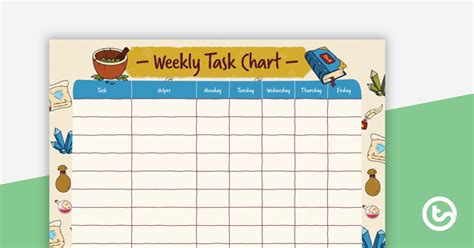 Sorcerer Supplies Weekly Task Chart Teach Starter