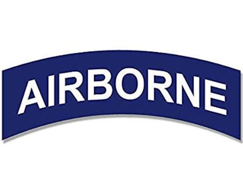 Blue Airborne Tab Shaped Sticker Army Military Etsy