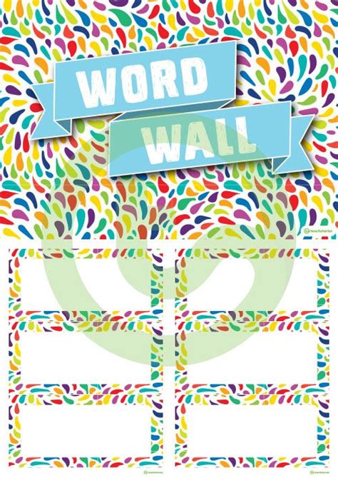 Colours Of The Rainbow Word Wall Template Teaching Resource Teach