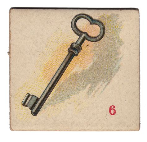 This Great Looking Antique Skeleton Key Is From An Old Childrens Card