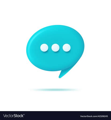 Realistic 3d Speech Bubble Chat Icon Royalty Free Vector