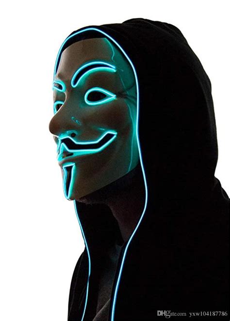 2020 Ma Hacker Masks Cosplay Costume Guy Fawkes Light Up For Party
