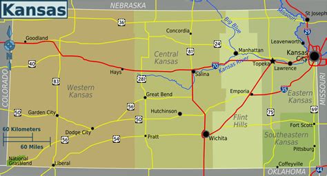 Kansas Regions Map Mapsof Net