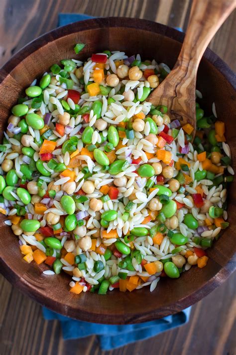 Orzo Pasta Salad With Chickpeas And Feta Peas And Crayons