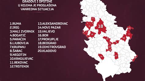 Mapa Srbija U Crvenom Gradovi U Kojima Korona Ne Popušta