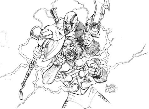 Kratos God Of War 3 Free Coloring Pages