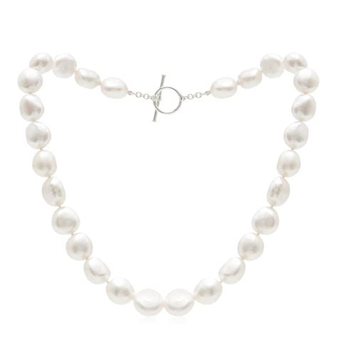 Decus Large Irregular Cultured Freshwater Pearl Necklace With Sterling Pearls Of The Orient Online