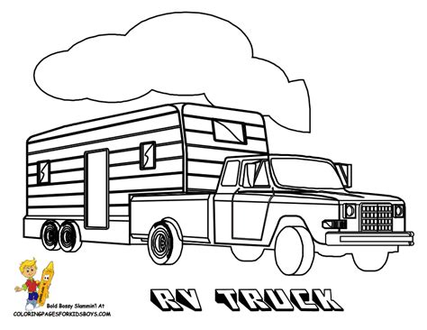 Each type of trailer and truck is different from the next and has numerous applications and weight limits, so while this list is meant to be an overview, this should be taken as a guideline. Camper RV Coloring Pages - Kidsuki