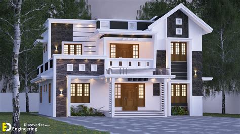 2000 Sq Ft 5bhk Contemporary Style Two Storey House With Free Plan