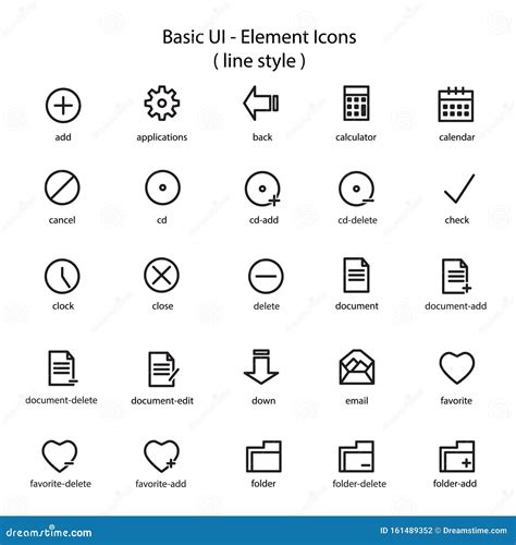 Basic Iconset For Web Design Gradient With Shadow Cartoon Vector