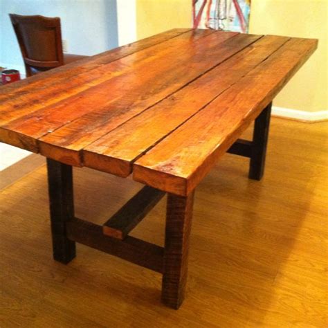 Farmhouse dining room table dinning room tables diy dining table 10 person dining table wood table trestle dining tables dining this table is made out of over 100 year old reclaimed barn wood out of tennessee! Barn Wood Table - would love this for the dining room ...