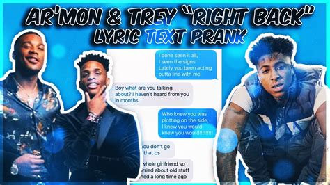 Armon And Trey Ft Nba Youngboy Right Back Remix Lyric Text Prank On