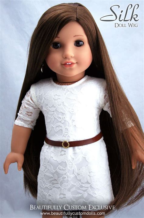 Silk Chocolate Brown Doll Wig For Custom American Girl Dolls 10 11