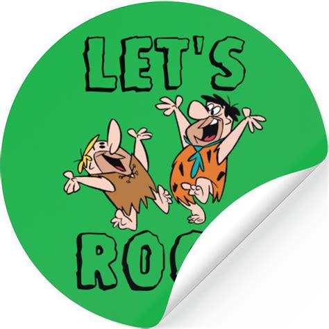 The Flintstones Fred And Barney Lets Rock Stickers Designed And Sold By Ian Tomlinson