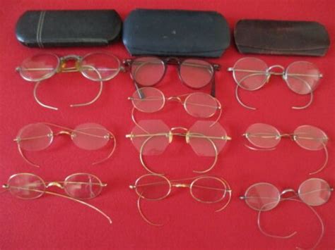 lot of 10 antique eyeglasses three cases antique price guide details page