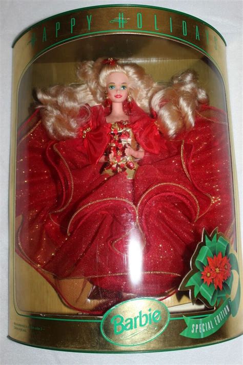 Mattel 1993 Happy Holidays Special Edition Barbie Mib Nrfb Ebay Holiday Barbie Dolls