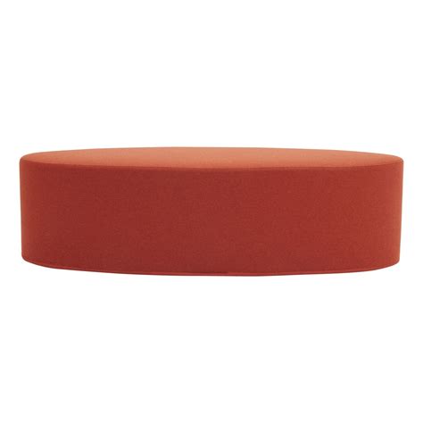 Puff Contemporâneo Bon Bon Softline Em Tecido Oval Com Capa Removível