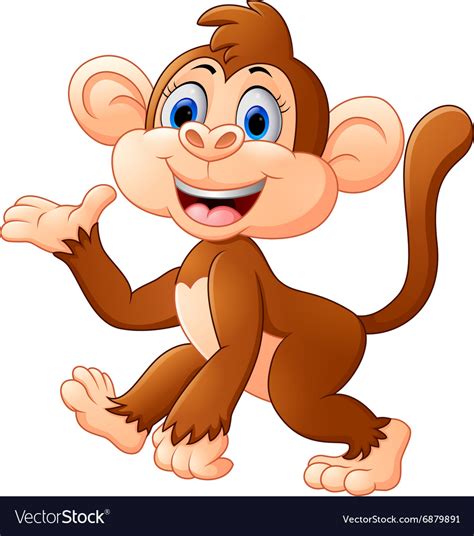 Cute Monkey Cartoon Royalty Free Vector Image Vectorstock