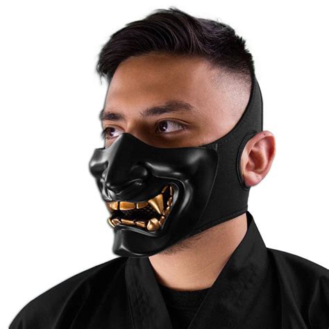 Black Demon Ninja Mask Plastic Half Mask Cosplay And Halloween