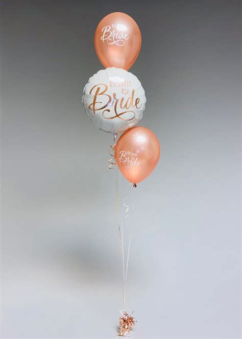 Inflated Rose Gold Team Bride Hen Party Helium Balloon Cluster