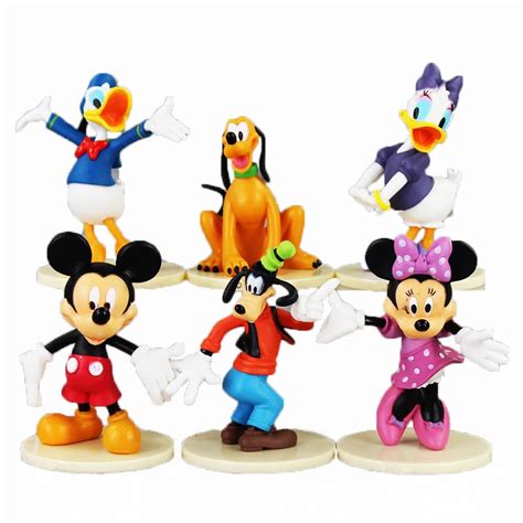 Stofftiere And Kuscheltiere 6 Disney Biegefiguren Micky Maus Goofy Donald