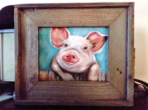 Home Décor Pig Farm Animal Canvas Wall Art Picture Country Rustic