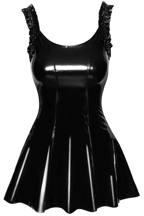Mini Dress Fetish Dress Wet Effect Dress Pvc With Frilled Etsy