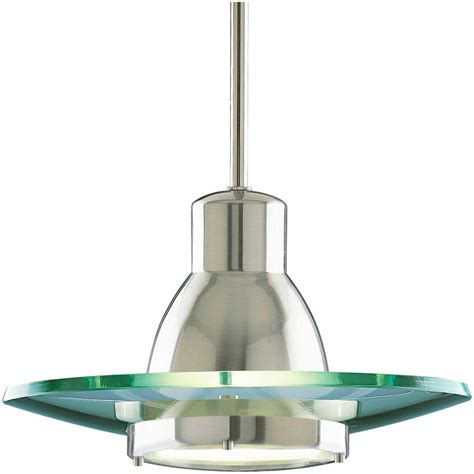 Progress Lighting 1 Light Brushed Nickel Mini Pendant With Clear Glass