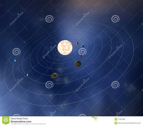 Diagram Of Our Solar System With Planets Stock