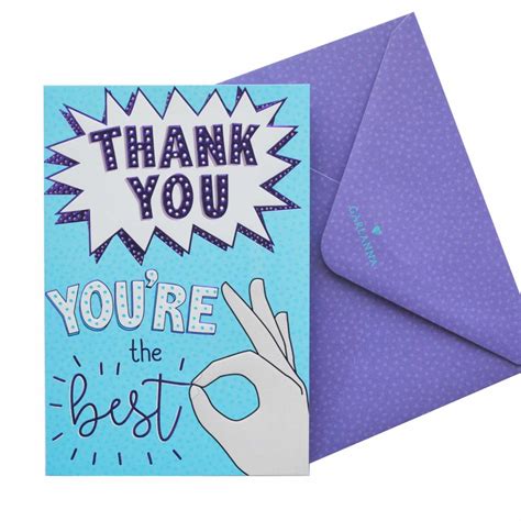 Thank You Card Youre The Best Garlanna Greeting Cards