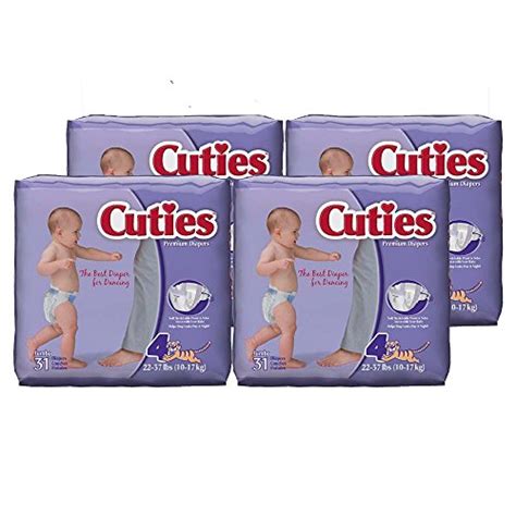 Cuties Baby Diapers Size 4 31 Count Pack Of 4 Officelle