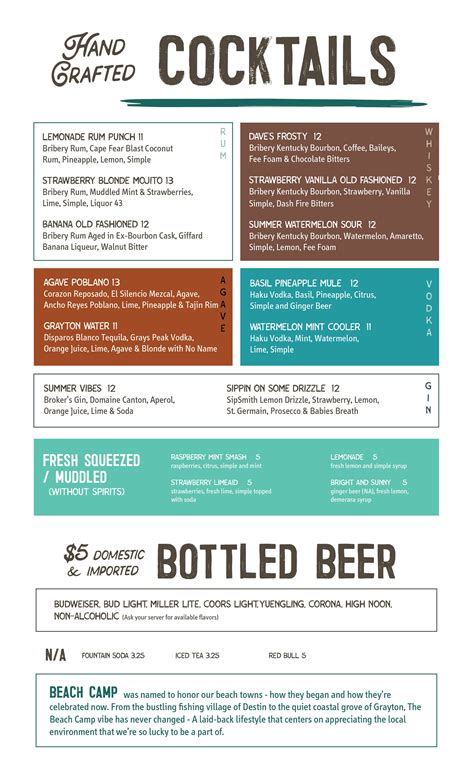 Lunch Plate Specials at Destin Harbor Beach Camp — Beach Camp