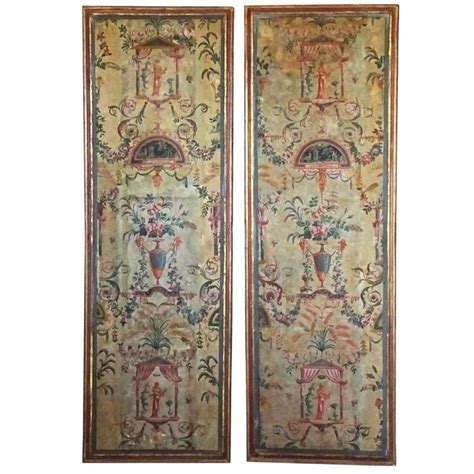 Pair Of Framed 18th Century French Painted Paper Panels At 1stDibs