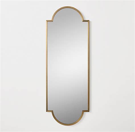 Minimalist Metal Wrapped Quatrefoil Mirror Brass