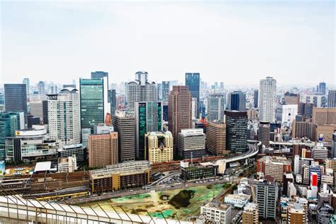 Osakajapan 18 May 2015 View From Above On Osaka City With Skyline