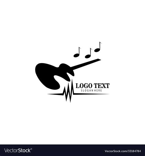 Guitar music logo design template Royalty Free Vector Image