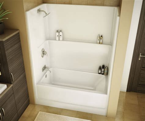 Tsea Plus X Acrylx Alcove Left Hand Drain One Piece Tub Shower In White Tub Shower Maax