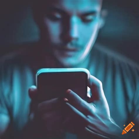 Man Using Cellphone At Night On Craiyon