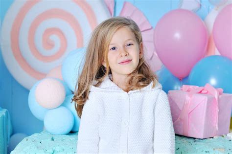 Happy Seven Years Old Girl Stock Image Image Of Blond 98740237