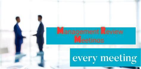 Sop For Management Review Meetings Management Review Meetings