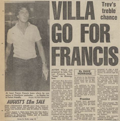 Bidding War Between Mcfc And Villa Gary James Football Archive