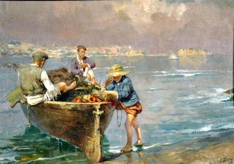 Barca Con Pescatori Dipinti Impressionisti Dipinti Ad Olio Con