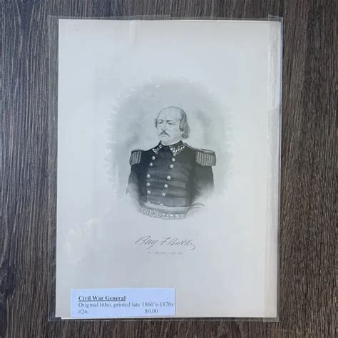 Vintage Drawing Of Benjamin Franklin Butler Civil War General Print 15