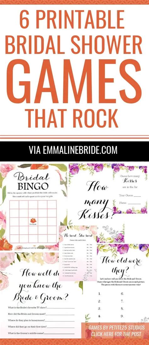 6 Printable Bridal Shower Games That Rock Emmaline Bride Wedding Blog