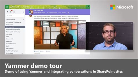 updates to yammer integrating conversations into your sharepoint experiences youtube