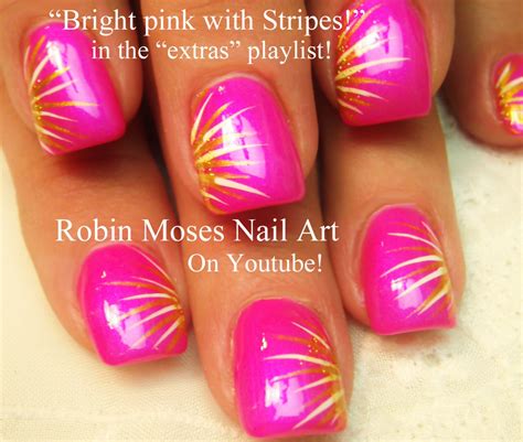 Nail Art By Robin Moses Striped Chevron Tipped Nail Art How To Stripe