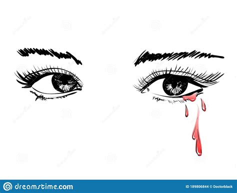 Vector Beautiful Illustration With Crying Eyes Women S Watery Eyes