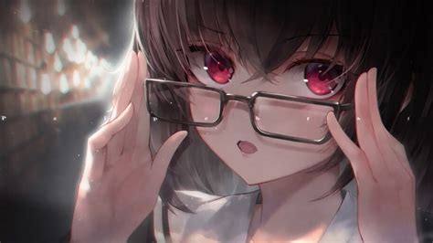 Anime Girl Red Eye Glasses 4k 42451 Wallpaper