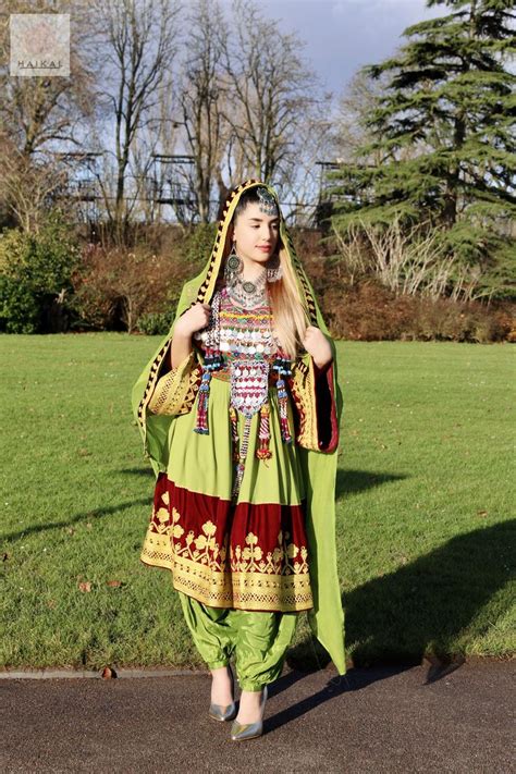 Kelly Green And Maroon Charma Dress By Haikal Afghan Dresses Afghan